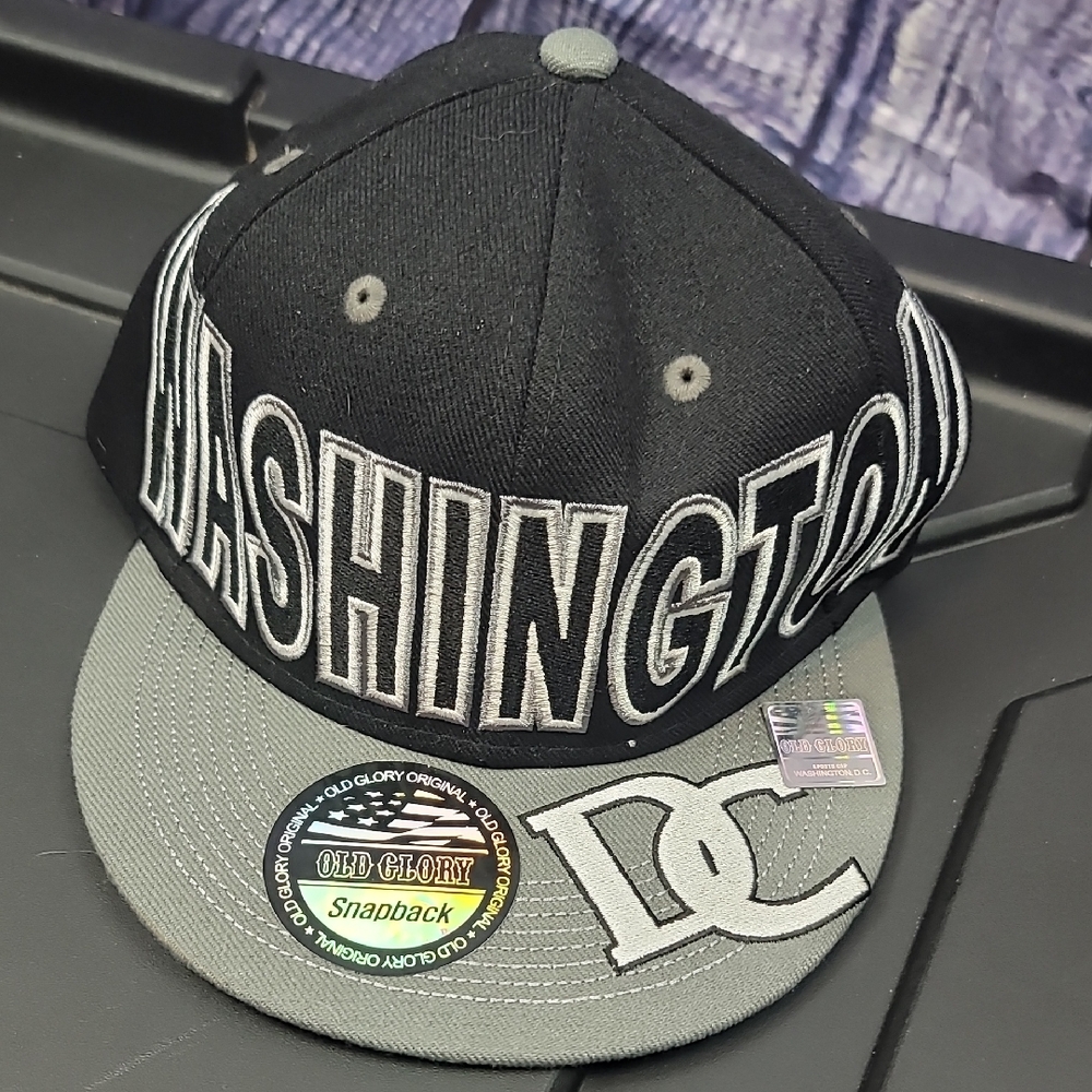 Washington DC Hat Black Gray Trucker Cap New Nwt Old Glory